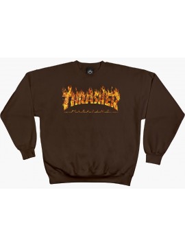 sweats crew Thrasher inferno dark chocolate