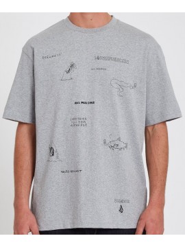 Tshirts Volcom Pentagram pizza FA heather grey