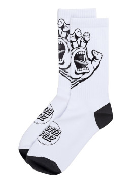 DIVERS Chaussettes Santa Cruz Screaming hand monog white